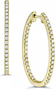 SOUZANA by Suzy Levian 14K Gold Inside Out Diamond Hoop Earrings