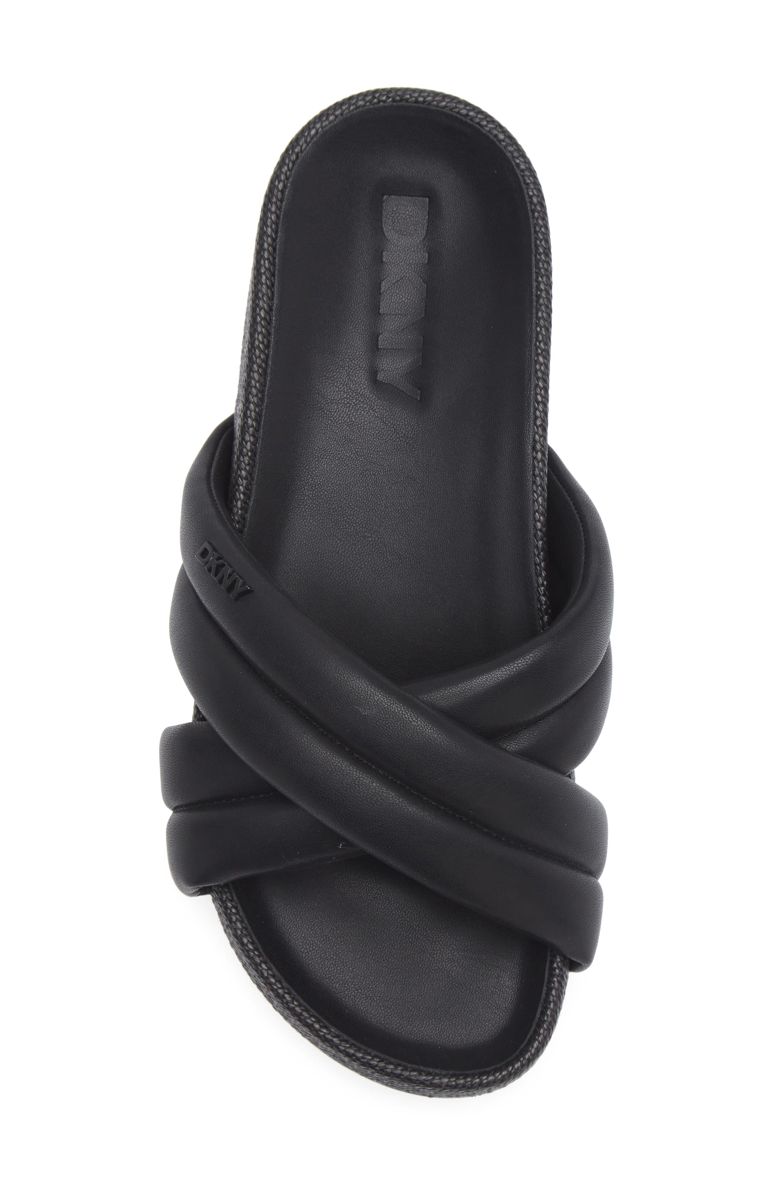 DKNY Indra Crisscross Platform Slide Sandal, Alternate, color, Black