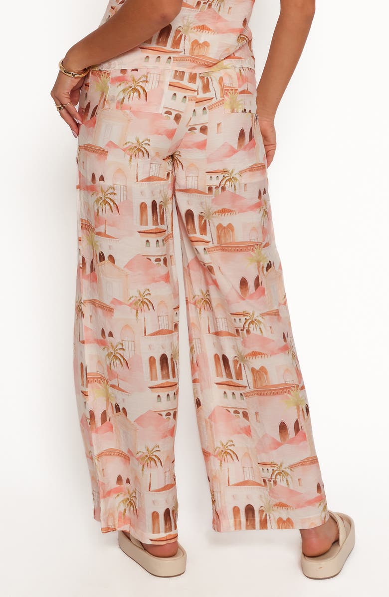 Petal & Pup Devina Wide Leg Pants, Alternate, color, Tan Print