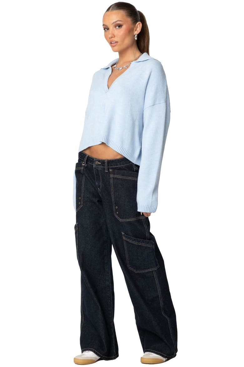Marcie Oversize Crop Sweater, Alternate, color, LIGHT-BLUE
