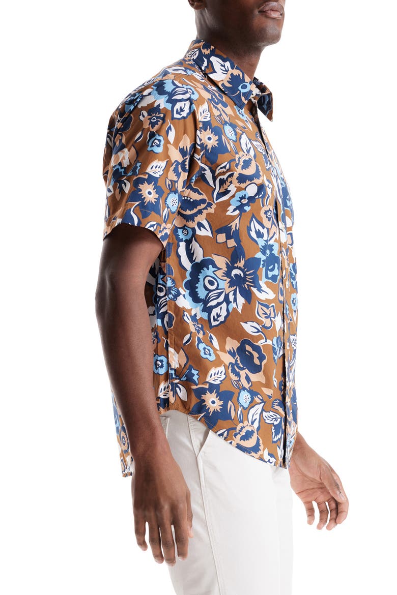Soft Oversize Point Collar Poplin Shirt, Alternate, color, BRONZE ALOHA POP PRINT