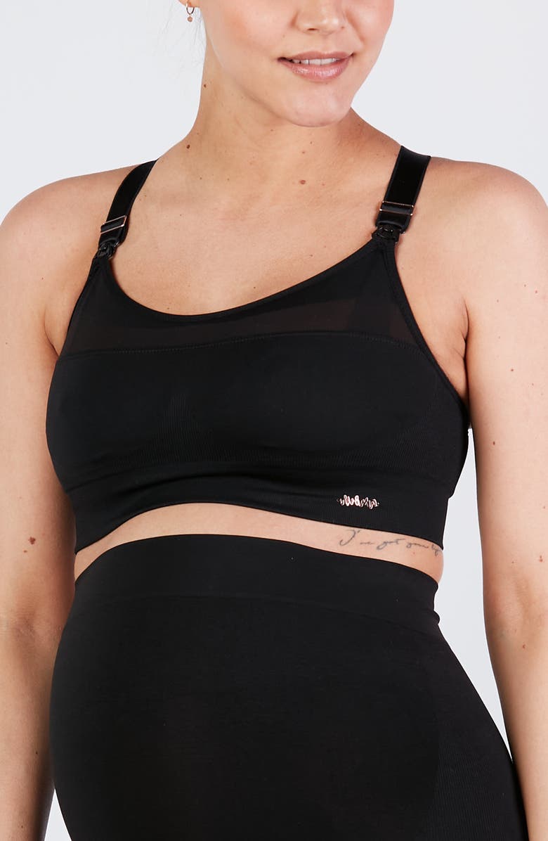 Cache Coeur Woma maternity and nursing sports bra, Alternate, color, Black