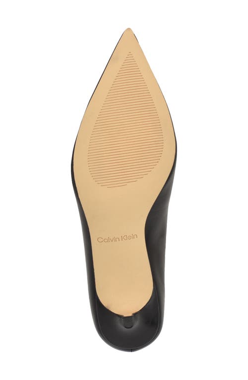 Calvin Klein Voneta Pointed Toe Kitten Heel Pump In Black