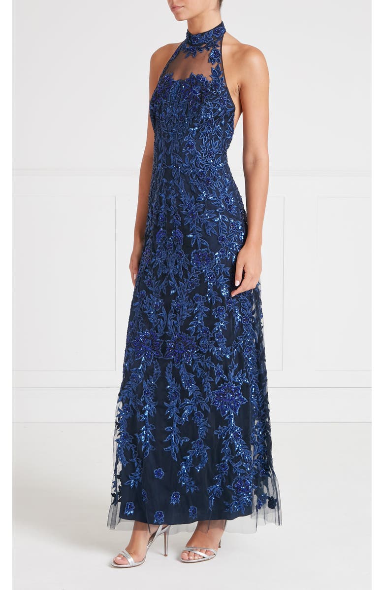 Temperley London Genevieve Halter Gown, Alternate, color, Midnight