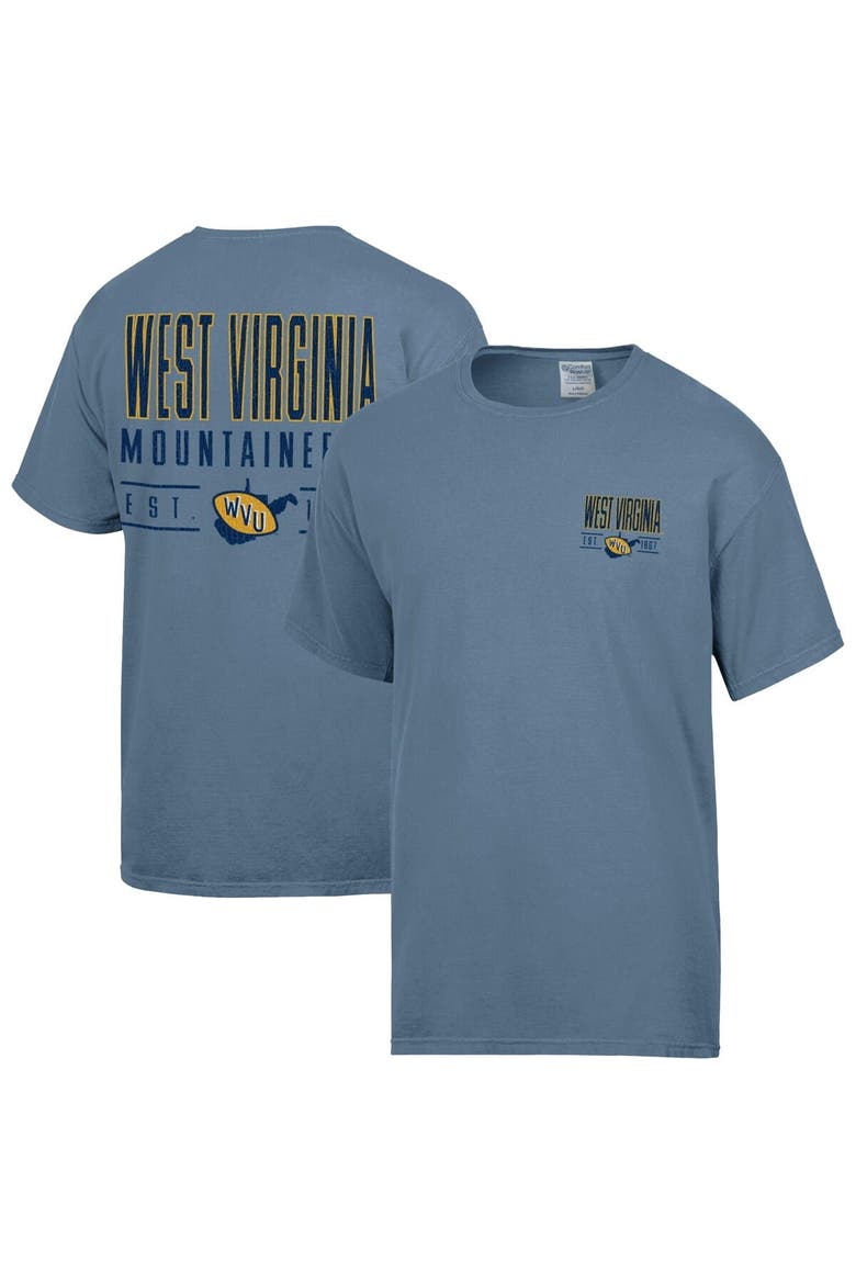 Men's ComfortWash  Blue West Virginia Mountaineers Big Name T-Shirt, Main, color, Blue