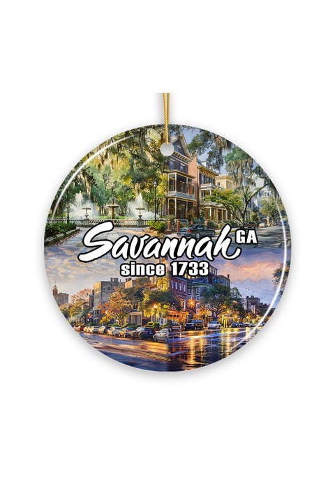 Savannah 1733 Historic Square Ornament - Version 1