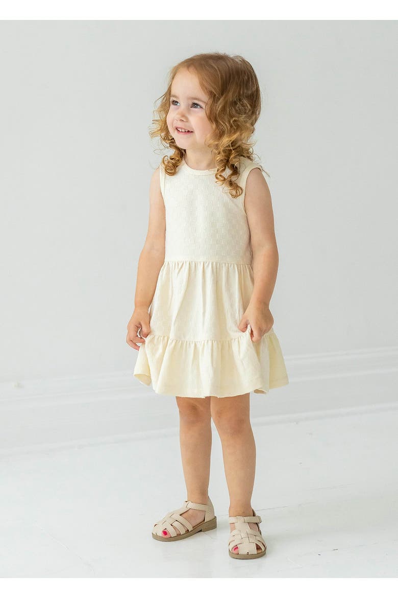 Ivory Tiered Dress, Alternate, color, Creme