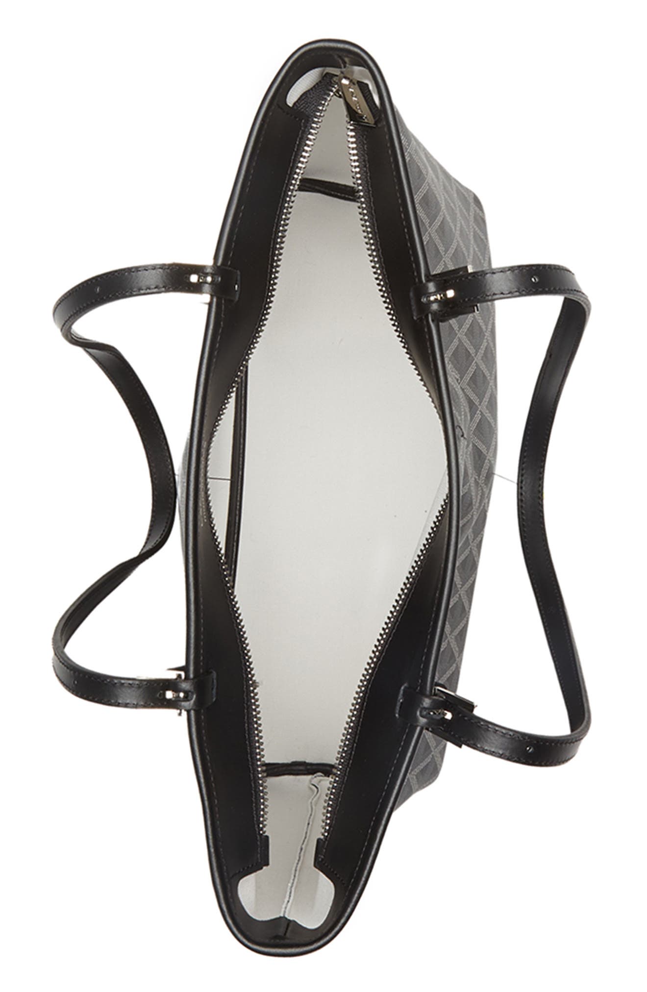 Zipped Shoulder Tote Bag M Ikon, Alternate, color, BLACK