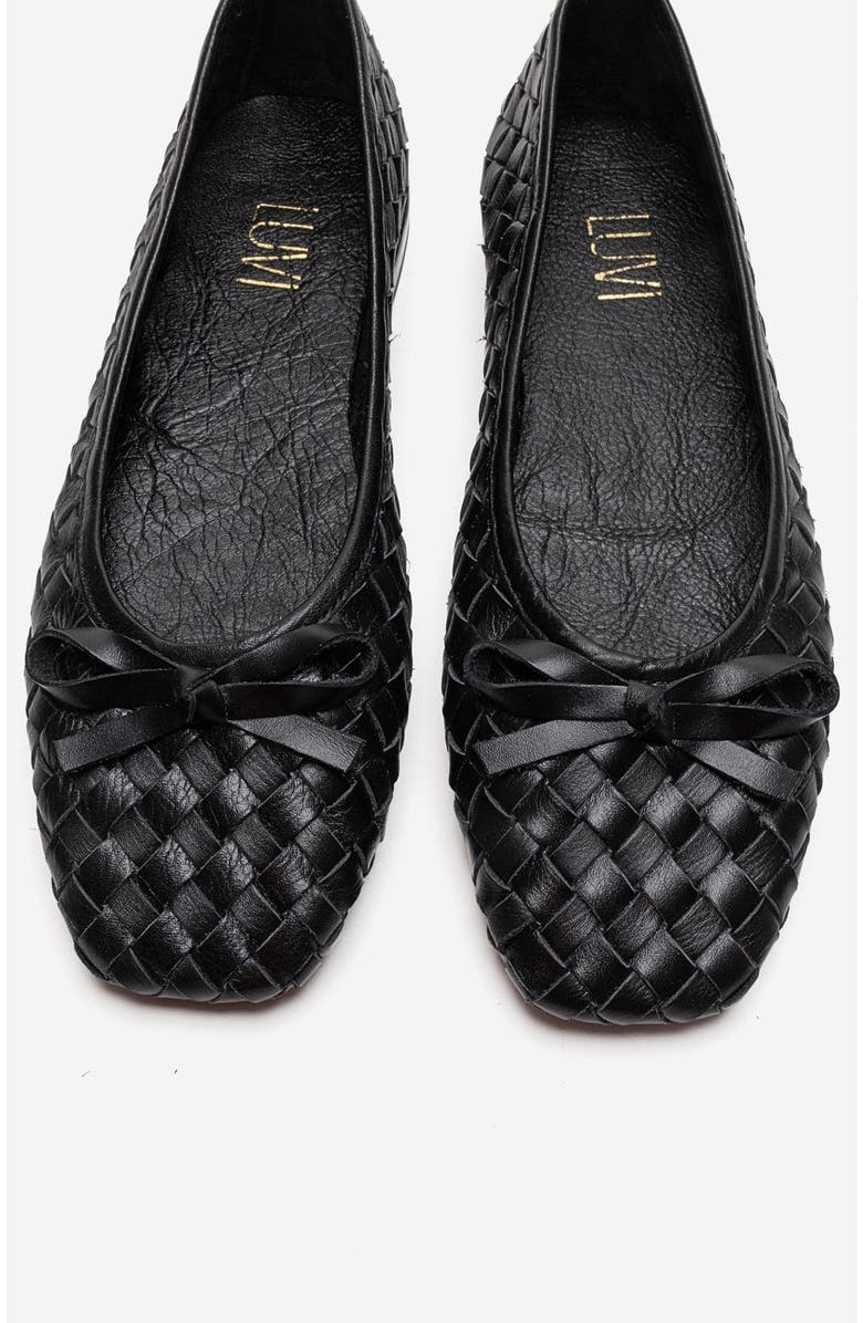 Forever & Always Shoes Garen Leather Ballet Flat, Alternate, color, Black