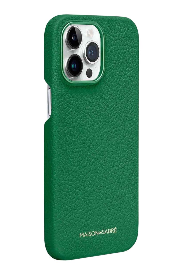 Leather Phone Case iPhone 15 Pro Max, Alternate, color, Emerald Green