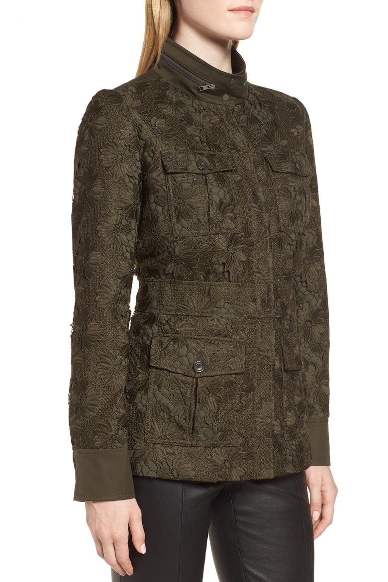 Lace Surplus Jacket, Alternate, color, OLIVE PEAT LEONA LACE