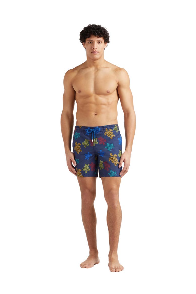 Men's Ronde Des Tortues Tricot Swim Shorts, Alternate, color, BLEU MARINE