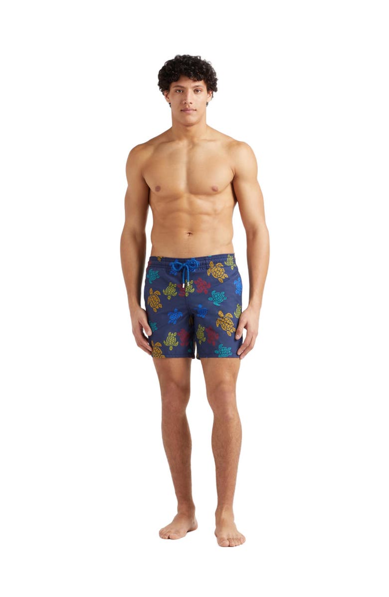 Vilebrequin Men's Ronde Des Tortues Tricot Swim Shorts, Main, color, Bleu Marine