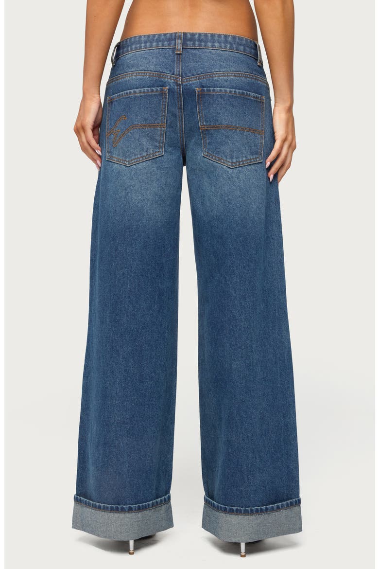 Gatz Cuffed Wide Leg Jeans, Alternate, color, MEDIUM-BLUE-WASHED