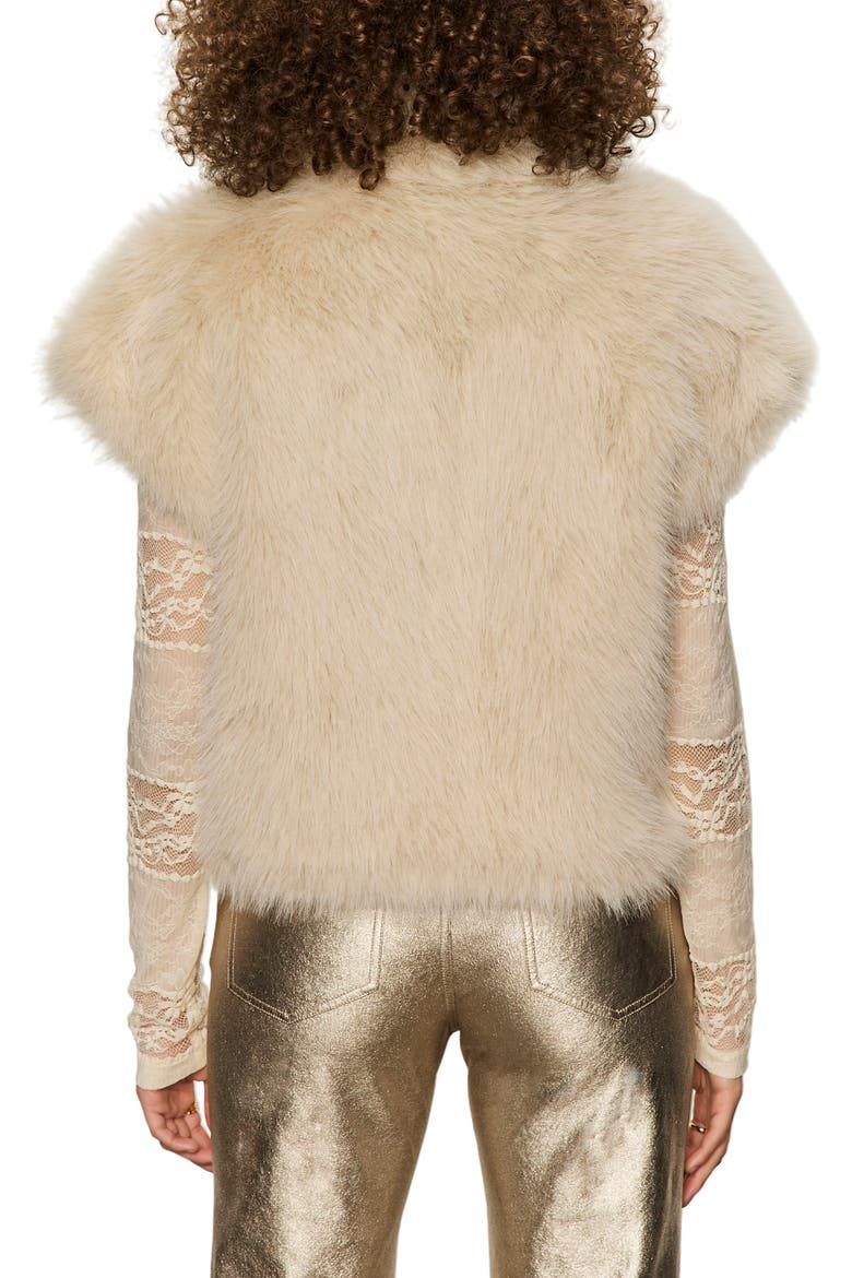 Silky Faux Fur Vest, Alternate, color, ALMOND CRE