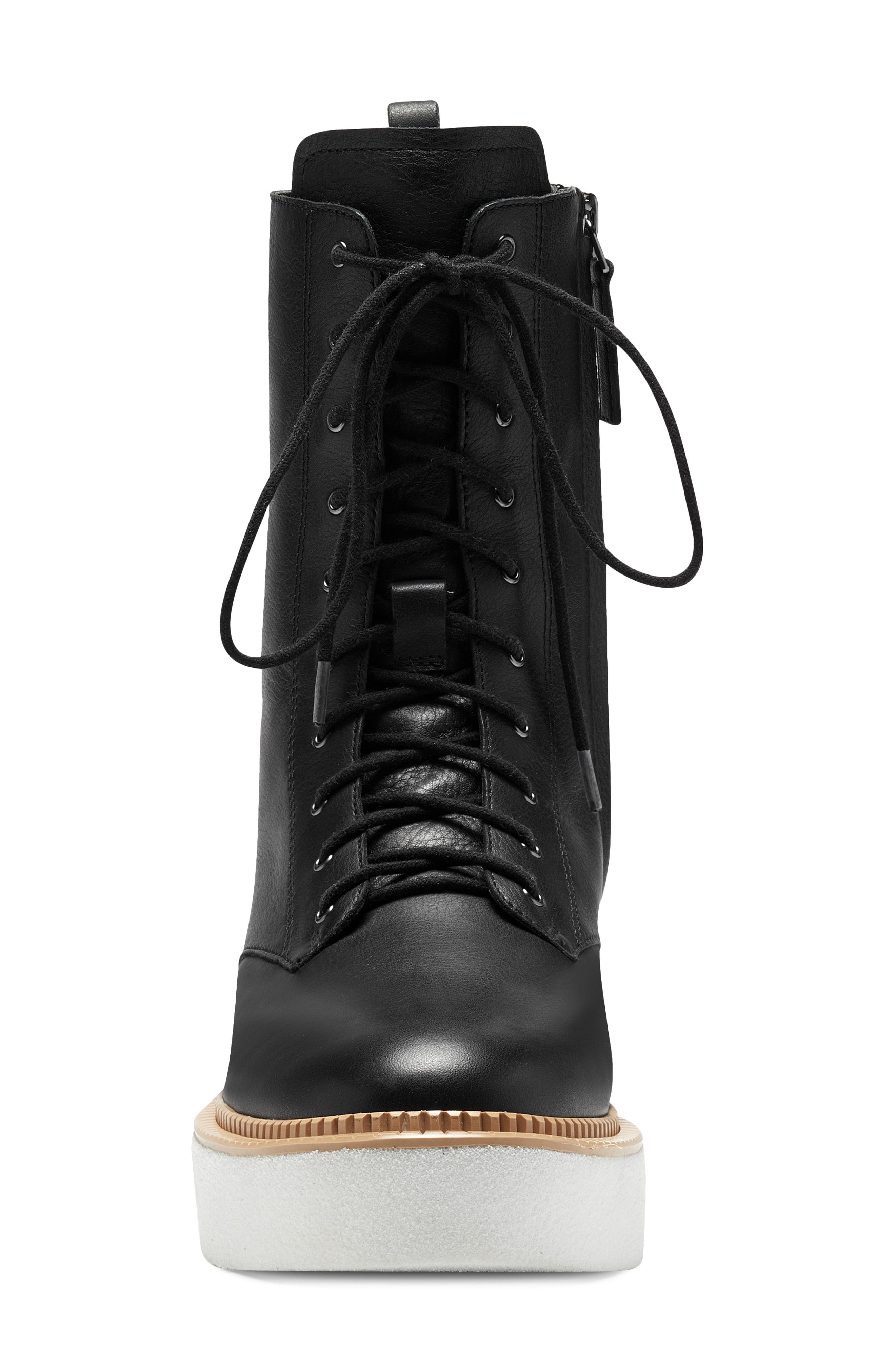 Niko Lace-Up Platform Bootie, Alternate, color, BLACK LEATHER