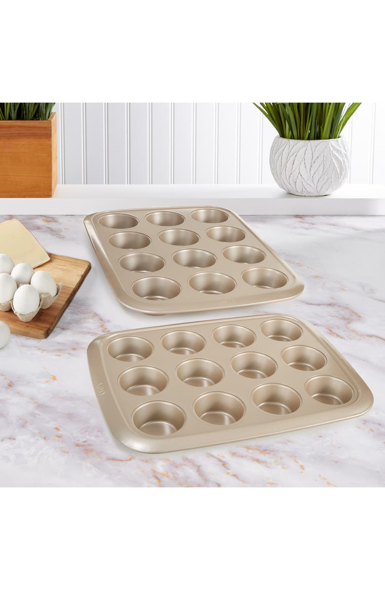 BergHOFF Leo Balance 2-Piece Muffin Pan Set, Alternate, color, Golden