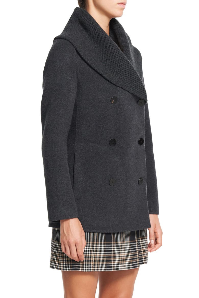 Shawl Collar Peacoat, Alternate, color, CHARCOAL MELANGE - A08