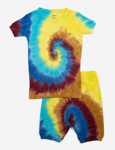 Kids Short Sleeve Cotton Tie Dye Matching Family Pajamas (Toddler, Little Kid & Big Kid)