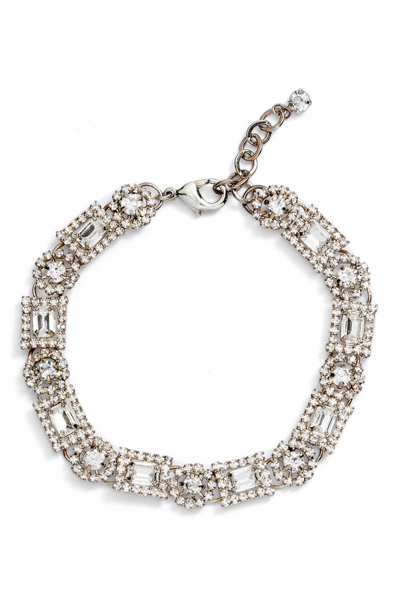 Crystal Line Bracelet, Main, color, CRYSTAL/ RHODIUM