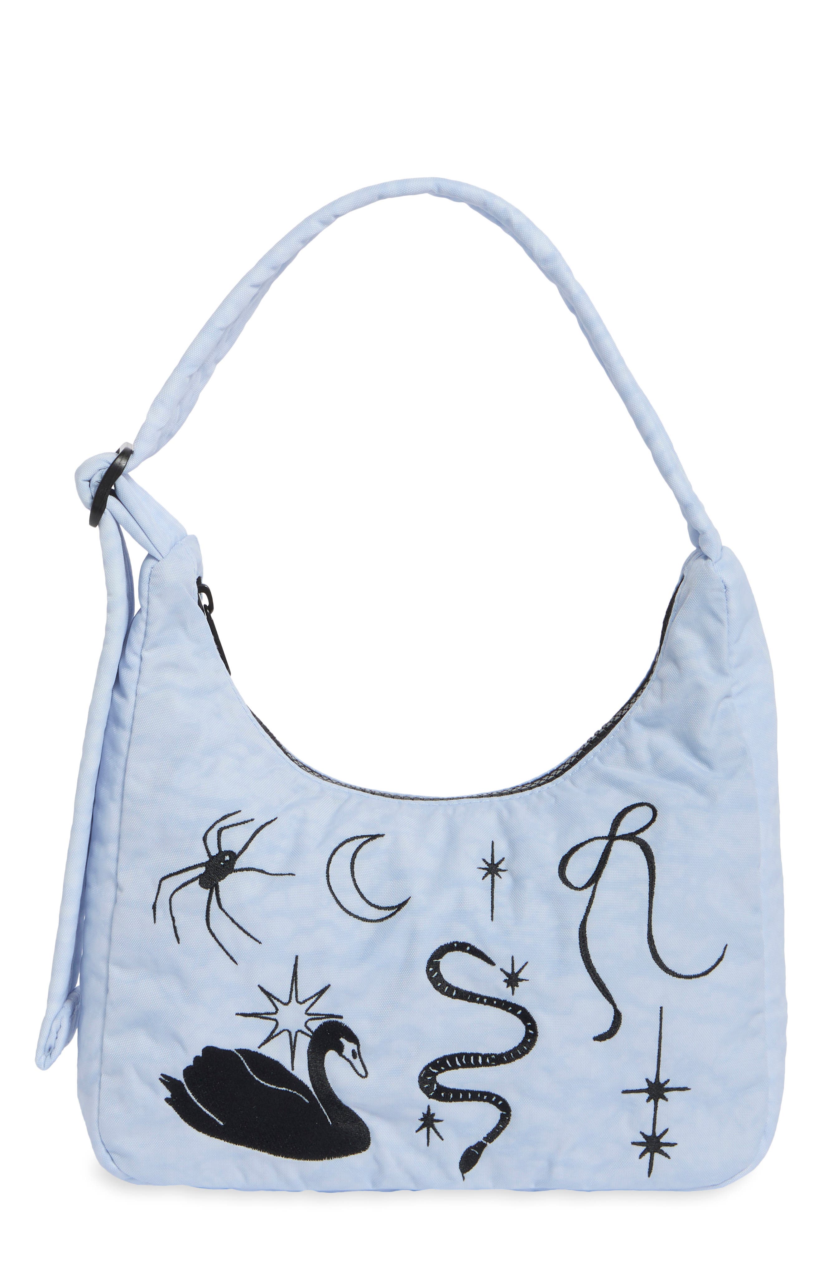 Mini Embroidered Nylon Shoulder Bag
