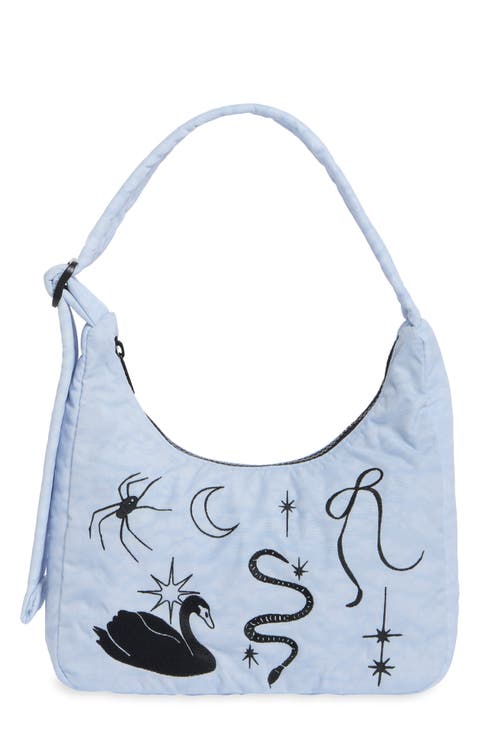 Mini Embroidered Nylon Shoulder Bag