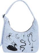Baggu Mini Embroidered Nylon Shoulder Bag