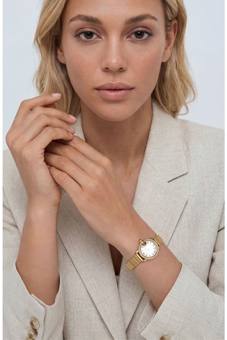 London Bracelet Strap Watch, 26mm, Alternate, color, GOLD/ WHITE