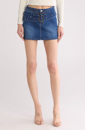 PTCL PTCL STUDDED BELT DENIM MINISKIRT