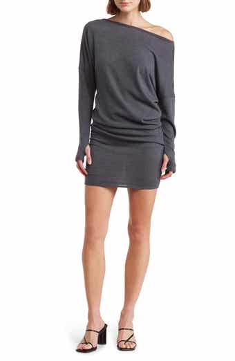 GO COUTURE One-Shoulder Long Sleeve Jersey Dress