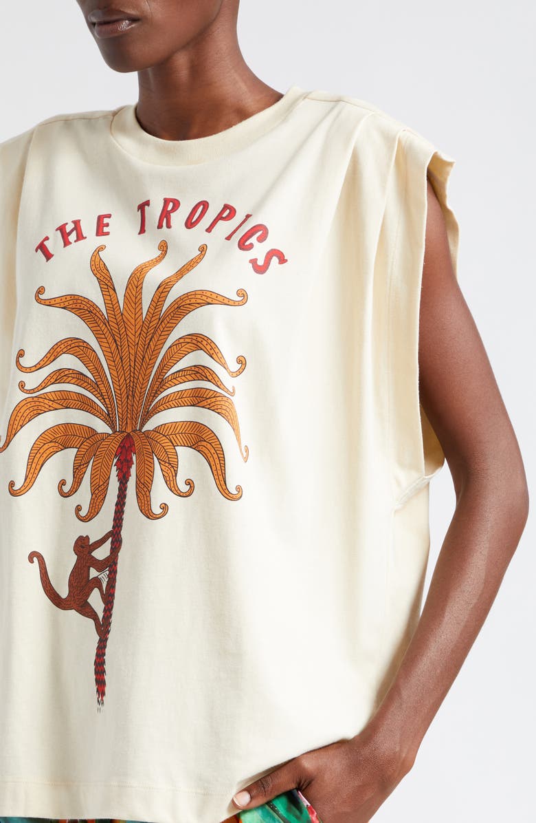 FARM Rio The Tropics Cotton Graphic Muscle T-Shirt, Alternate, color,