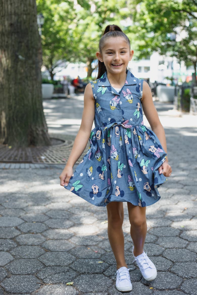 Mickey Mouse & Friends Chambray Dress, Alternate, color, Mickey Friends Blue