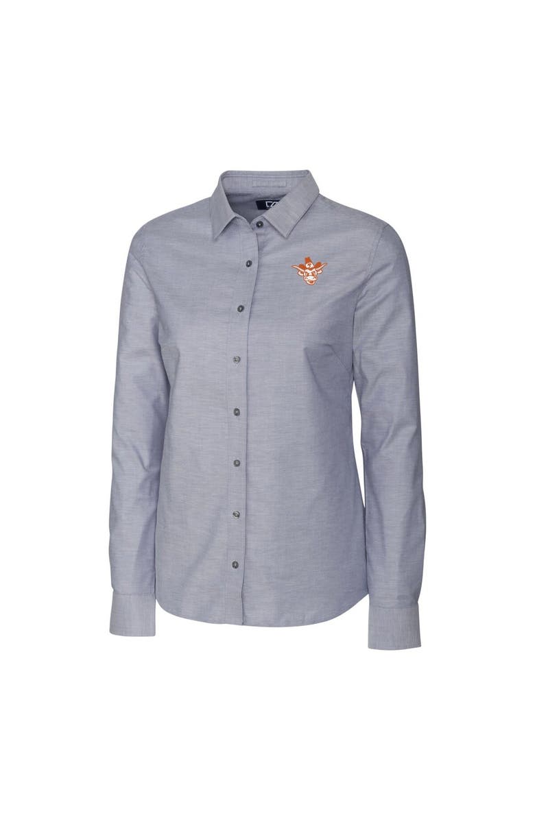 Cutter & Buck Women's Cutter & Buck  Charcoal Texas Longhorns Vault Stretch Oxford Long Sleeve Tri-Blend Button-Up Dress Shirt, Alternate, color, 