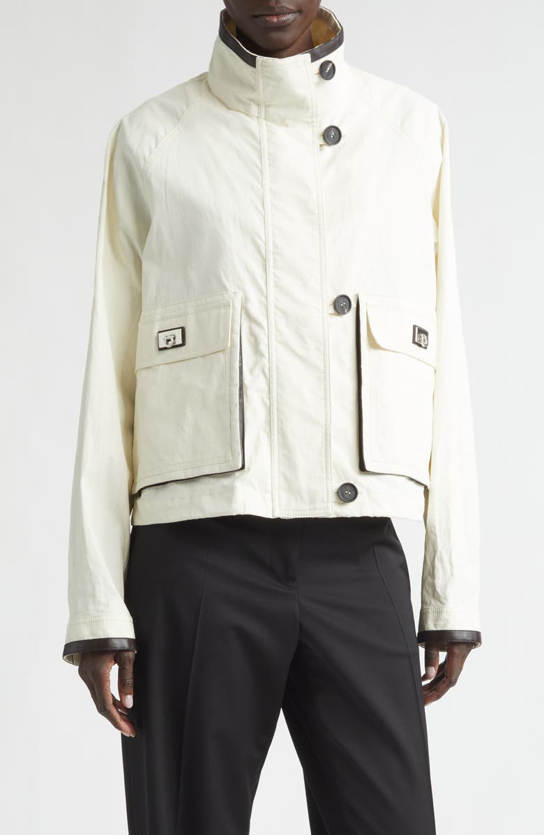 FERRAGAMO Linen Jacket, Main, color, Mascarpone