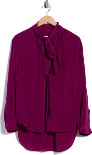 A.L.C. Vivi Silk Blend Tie Neck Top
