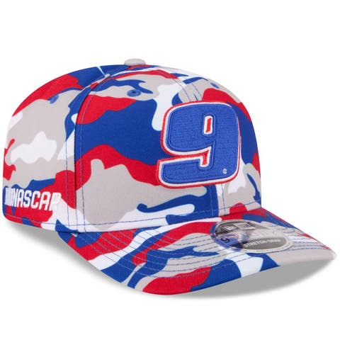 Men's New Era White Chase Elliott Patriotic Camo 9SEVENTY Stretch-Snap Hat