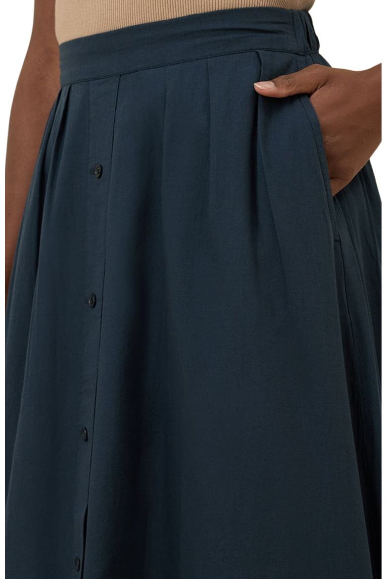 Organic Cotton Sunset Lightweight Cotton Button Skirt, Main, color, Midnight Blue