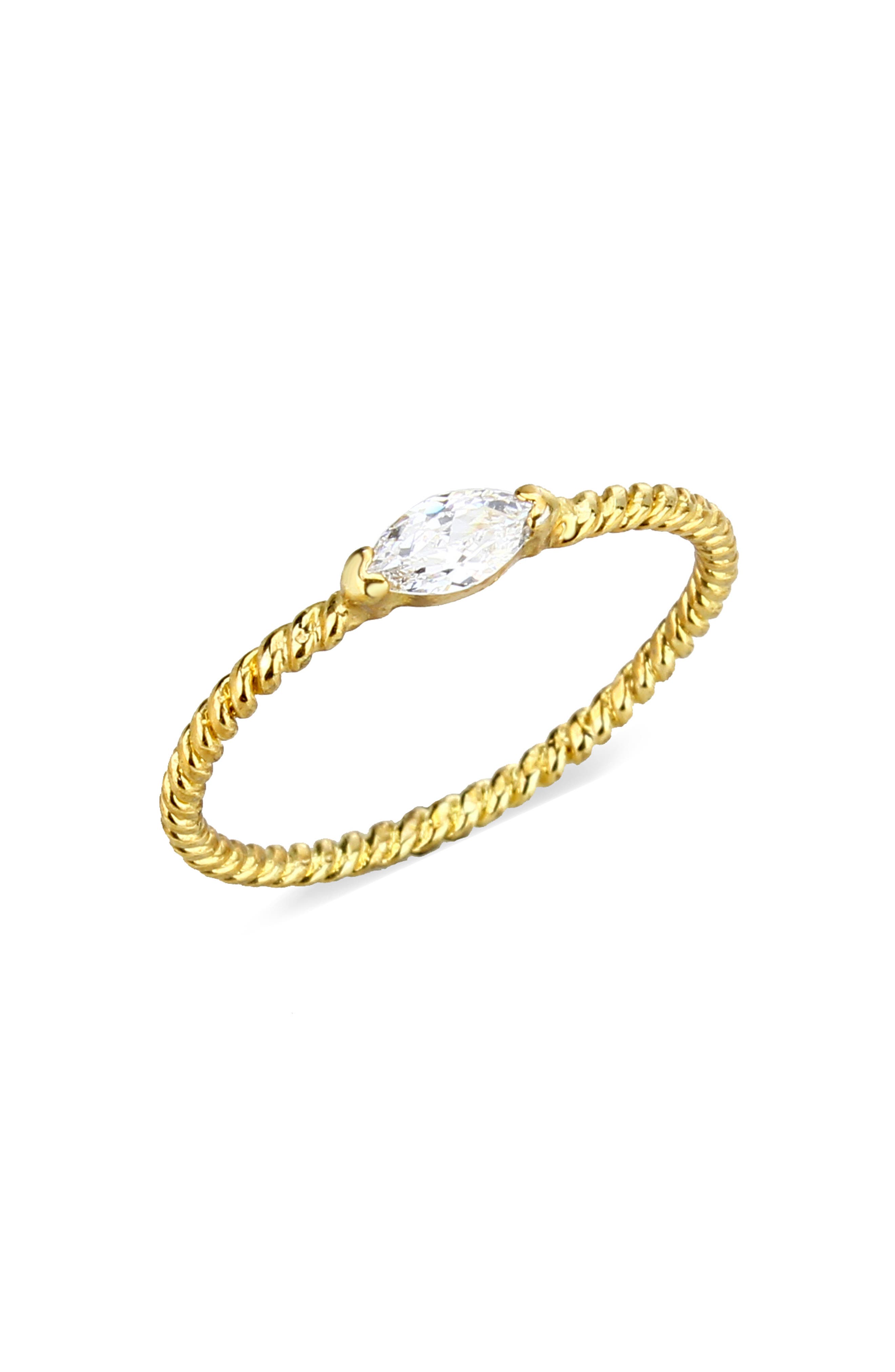 Covet Delicate Marquise Twisted Band Stackable Ring