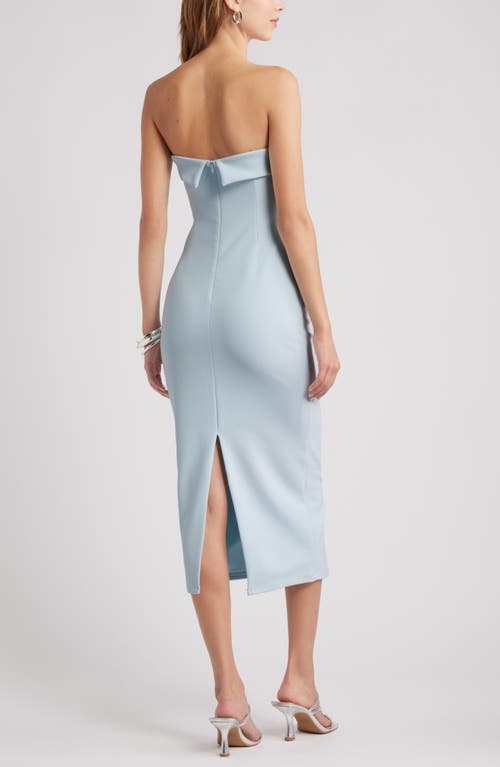 Open Edit Strapless Crepe Midi Dress In Blue