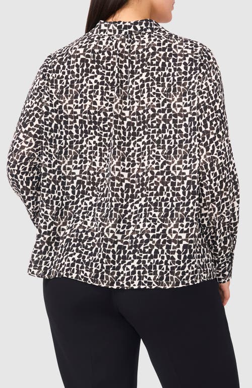Halogenr Halogen(r) Print Button-up Shirt In Rich Black