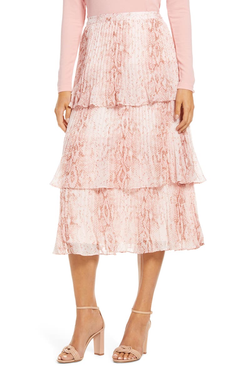 Rachel Parcell Tiered Pleated Skirt, Alternate, color, 