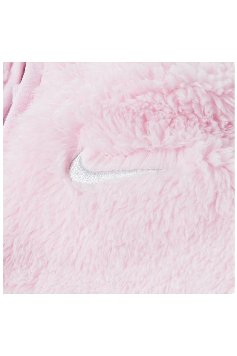 Hooded Fleece Bunting, Alternate, color, PINK FOAM