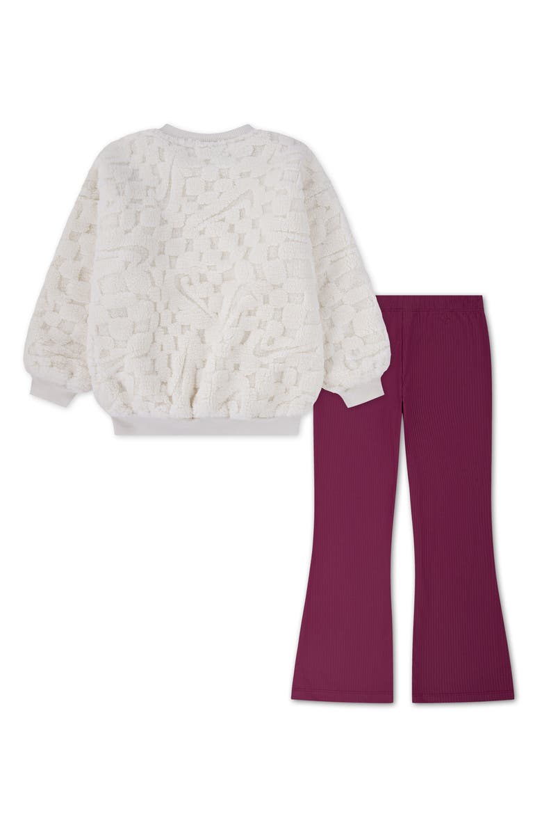 Nike Cozy Fleece Sweatshirt & Flare Leggings Set, Alternate, color, Sweet Beet