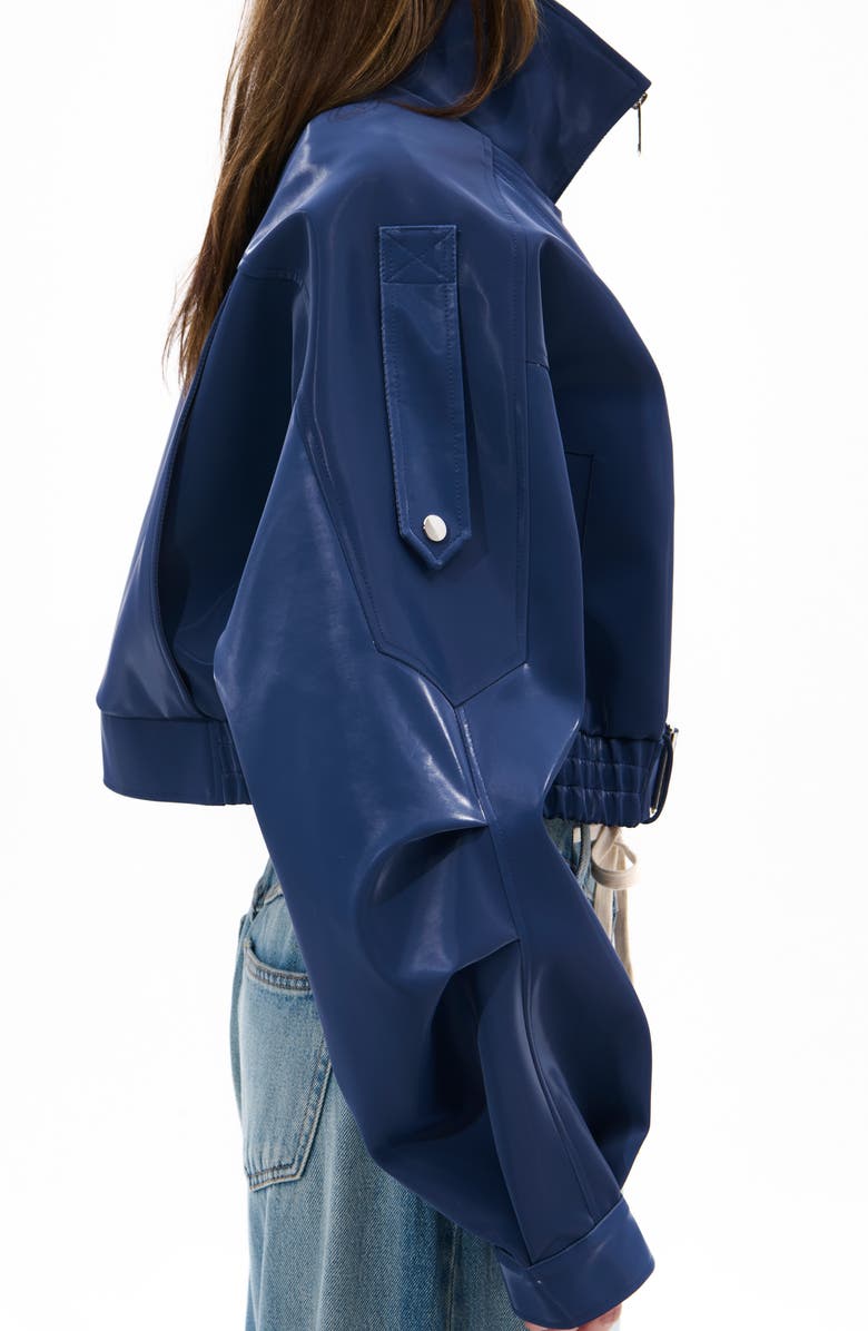 AZALEA WANG Liquid Luxe Shiny Bomber Jacket, Alternate, color, 