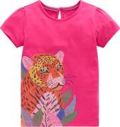 Mini Boden Kids' Jungle Puff Sleeve Top