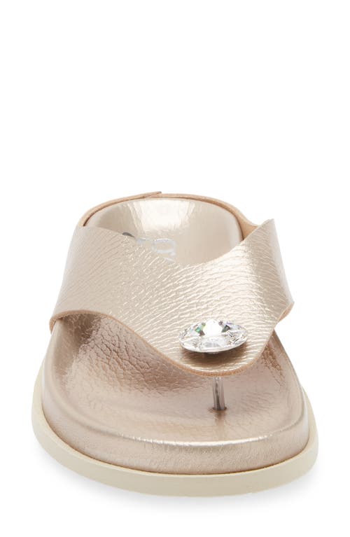 Pedro Garcia Duna Crystal Embellished Sandal In White Gold Cervo Lame Crystal