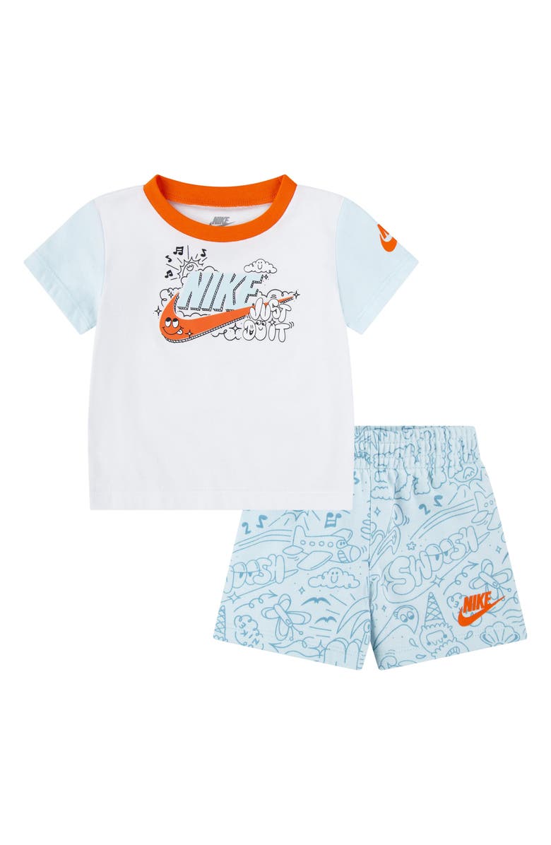 Nike Logo Graphic T-Shirt & Print Shorts Set, Main, color, 