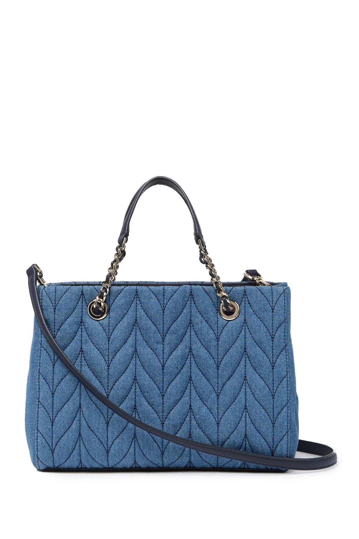 Kate Spade New York briar lane quilted denim meena satchel, Alternate, color, 