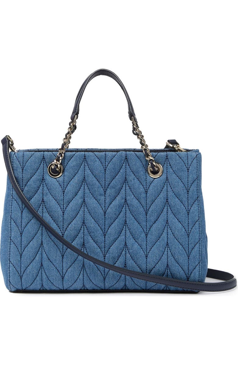 Kate Spade New York briar lane quilted denim meena satchel, Alternate, color,
