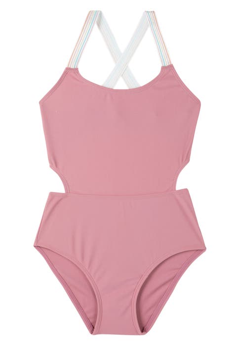 Rainbow Star Cut Out Cross Strap One Piece